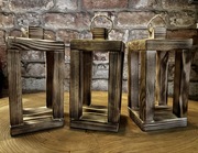 Lampion drewniany opalany 