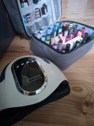 Zestaw Lampa UV LED Sun X10/ lakiery hybrid + gama dodatków (lekko używany)