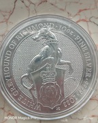Srebrna moneta Bestie królowej 10oz White greyhound of richmond 2022t