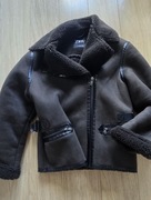 Zara kurtka kożuch XS oversize brąz