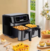 Dwukomorowy AirFryer na Gorące Powietrze XXL 9L | 8 Programów 