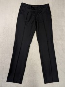 Granatowe czarne wełniane spodnie w kant super slim Vistula L jak nowe