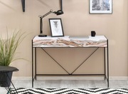 DUŻE INDUSTRIALNE biurko zdobione żywicą + złoto