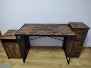 Biurko, szafka nocna, szafka z szufladami w stylu rustykalnym (komplet)