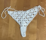 M L XL bawełniane szydełkowane białe majtki typu stringi ręczne robione