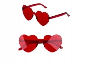 OKULARY serca RÓŻOWE CZERWONE różne kolory serdusz