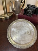 Stara srebrzona taca plater patera talerz motyw orientalny daleki wschód