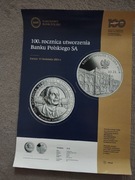 Folder Ogłoszenie do10 zł 100 rocznica utworzenia BANKU POLSKEGO SA