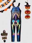 Halloween spodnie na szelkach kombinezon szkielet nowy 134 140 146 152 158