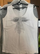 Solar bluzka tunika bez rękawa naramki przeszycia