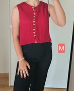 Czerwony top sweterkowy