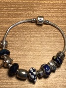Srebrna bransoletka Pandora + charmsy