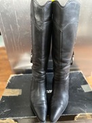 Kozaki skórzane 39 skóra wysokie cholewki na obcasie