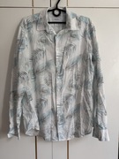 Koszula hawajska wzorzysta męska liście Reserved L len bawełna