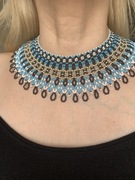 Naszyjnik kołnierzyk z czeskich koralików, ręcznie robiony