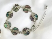 Bransoletka pokryta platyną z muszlą abalone unisex + pudełko