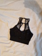 Czarny top bluzka, siateczka, River Island