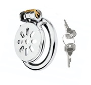 Stalowy mikro pas cnoty płaski flat cage chastity oring 50mm