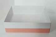 Pudełko ozdobne biało pomarańczowe dekoracyjne box tacka 23 x 18 x 6,8 cm