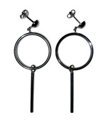 SREBRO 925 W.Kruk kolczyki geometryczne koła rurki wiszące duże