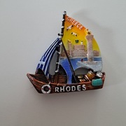 Magnes pamiątka Rodos Grecja statek z Lindos