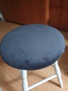 Pokrowiec z podbiciem na taboret stołek szary welur śr 32 boczek tunel