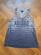Adidas bokserka koszulka L/40 beżowa grafitowa