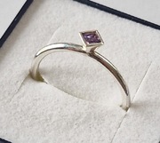 Srebrny pierścionek pr 925 z ametystem rozm 18 !