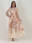 Sukienka kwiaty długa guziki ala Zimmermann 