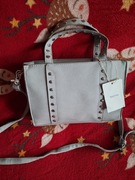 Torebka szara skóropodobna ozdobna Bershka