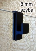 Wieszak na ręcznik na szybę do kabiny prysznicowej - 8 mm, jednostronny