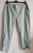 Nowe spodnie damskie gnieciuchy miętowe R - XL Made in Italy
