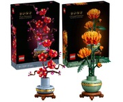 LEGO Icons Kwiat Śliwy Kwiatki Śliwki 10369 + Chryzantema Chryzantemy 10368