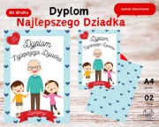 Dyplom najlepszego Dziadka A4 PDF do druku