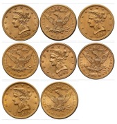 10 Dolarów USA Liberty 1881,  1888, 1893, 1899