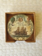 Drewniane podkładki pod kubek, kufel, świece 6 szt. + pudełko