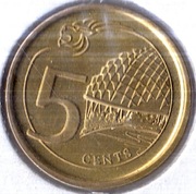SINGAPUR 5 centów 2013, KM# 345, AU