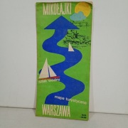 Szlak wodny Mikołajki - Warszawa. Mapa turystyczna