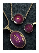 Komplet biżuterii artystycznej „Serce Nocy” (3 elementy) – ręcznie wykonany