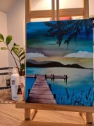 Obraz ręcznie malowany farbami na płótnie, 24x30cm