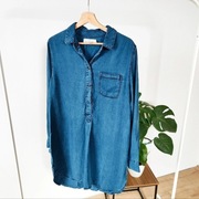 Sukienka tunika koszula koszulowa 100% lyocell jeansowa jeans 40 L