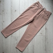 Różowe morelowe łososiowe spodnie jeansowe mom jeans sinsay denim 36