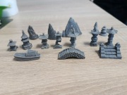 Zestaw 15 ozdób architektonicznych Vintage do mikro-panoramy