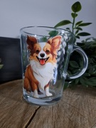 Szklanka kubek Handmade 400ml psa  rasy Papilon