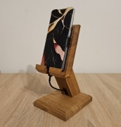 Stojak podstawka na telefon tablet e-book z drewna dębowy Olej xx