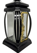 Znicz kapliczka artystyczny nowoczesny szklany z wkładem złota ramka ozdoba