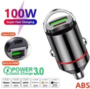 Ładowarka samochodowa mini Ultra szybka USB + USB-C max 100W najtaniej hit°