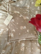 Kocyk niemowlęcy muślinowy dwustronny z poduszeczką do wózka gondoli 