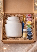 Kreatywny zestaw artystyczny DIY do malowania pojemnika gipsowego, prezent 