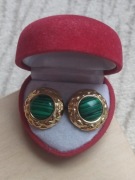 Przepiękne zielone kolczyki wkręty kolczyki sztyfty oczko zieleń cudo